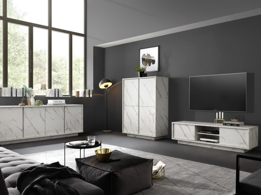 Madia Carrara in finitura Marmo Bianco di LC Mobili