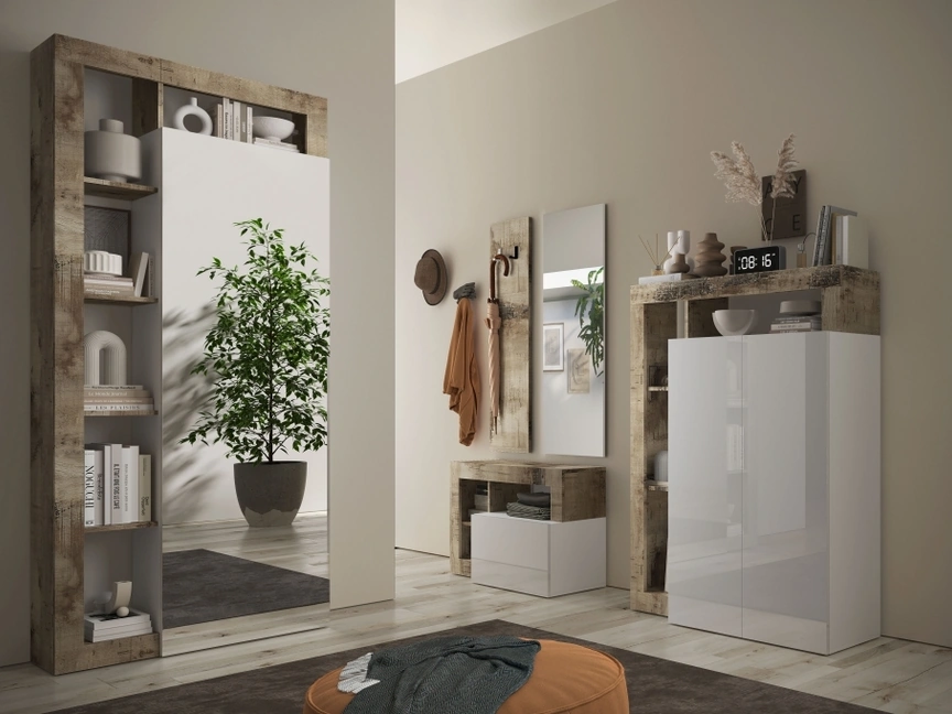 Mobile ingresso Hamburg in laccato lucido e Pero di LC Mobili