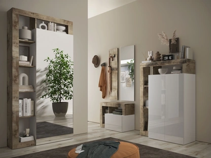 Mobile ingresso Hamburg in laccato lucido e Pero di LC Mobili