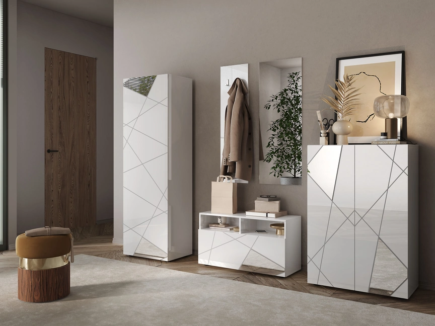 Mobile ingresso Vittoria in Bianco lucido con serigrafia di LC Mobili