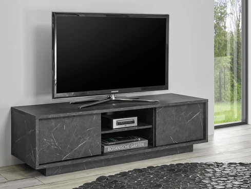 Mobile Porta Tv Carrara in finitura Marmo Nero di LC Mobili