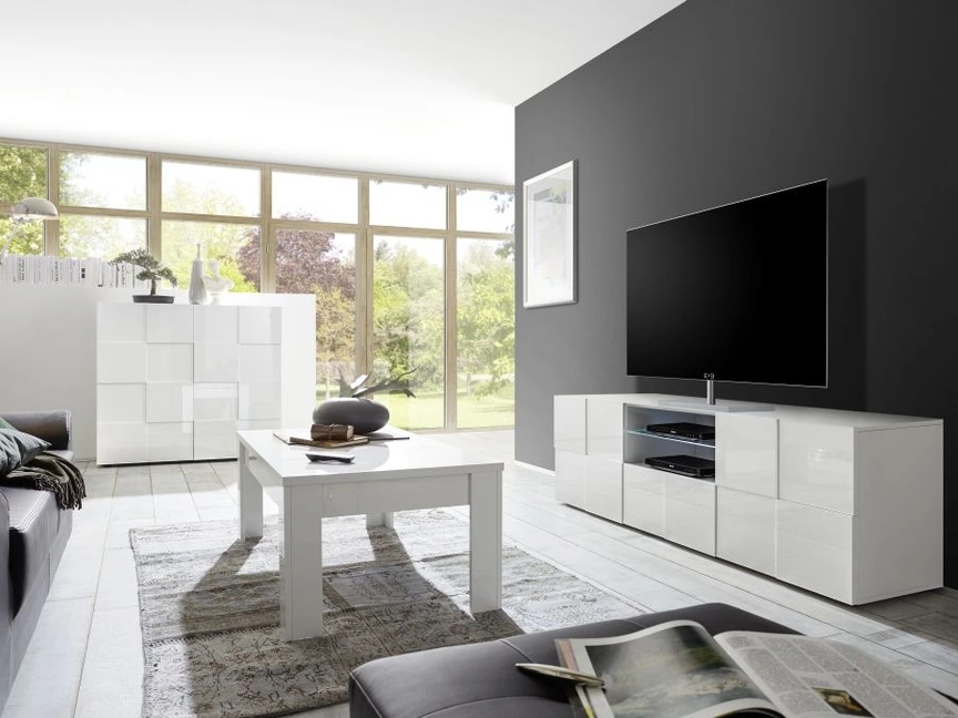 Mobile Porta Tv Dama Bianco lucido di LC Mobili