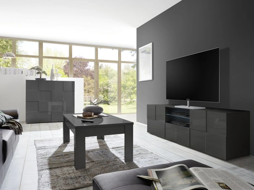 Mobile Porta Tv Dama-Grigio-lucido LC Mobili