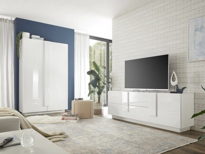 Mobile Porta Tv Jupiter in laccato Bianco lucido di LC Mobili