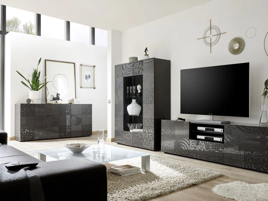 Mobile Porta Tv Miro-Grigio-lucido LC Mobili