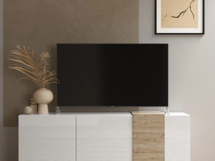 Mobile Porta Tv Venus in laccato lucido Bianco di LC Mobili