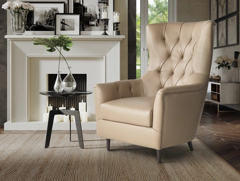 Poltrona classica in pelle Antonio di Afosofà