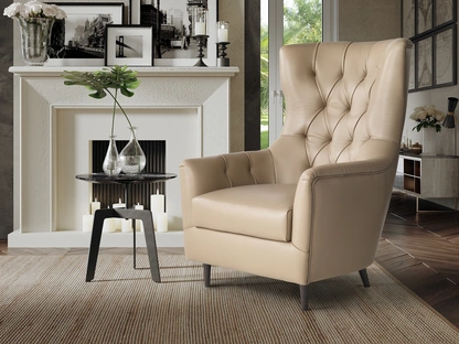 Poltrona classica in pelle Antonio di Afosofà