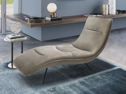 Poltrona di design in microfibra dalle linee sinuose e raffinate Dormosa di Afosofà