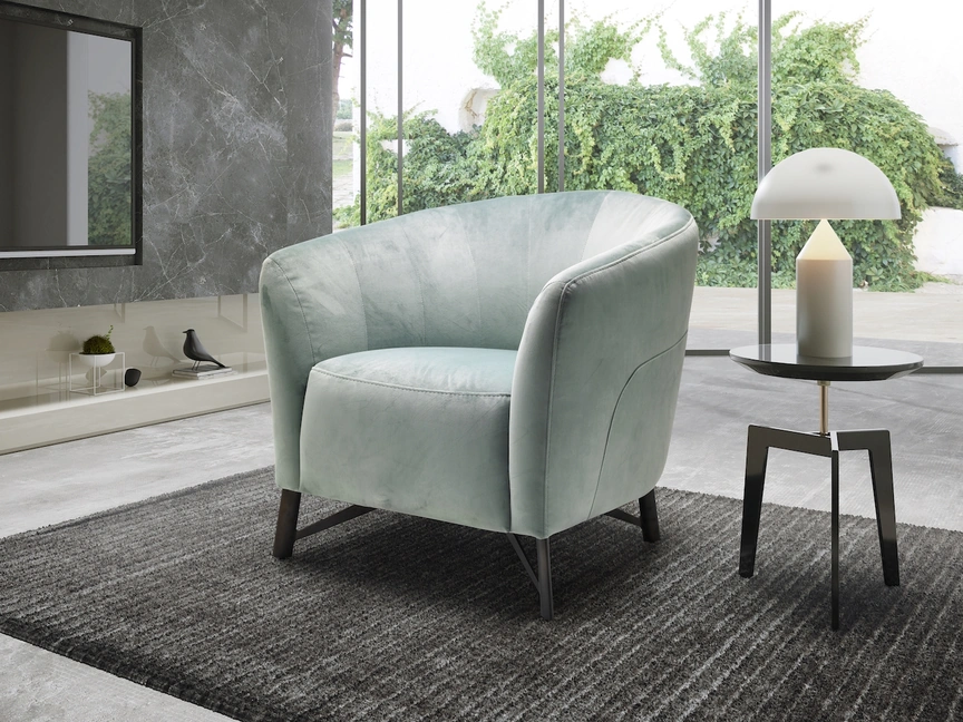 Poltroncina in microfibra dal design avvolgente New Bag di Afosofà