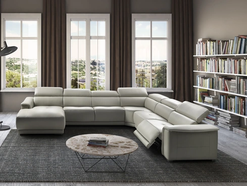 Divano in pelle angolare con penisola Aurelia di Afosofà