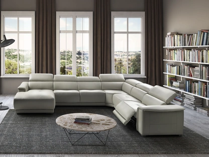 Divano in pelle angolare con penisola Aurelia di Afosofà