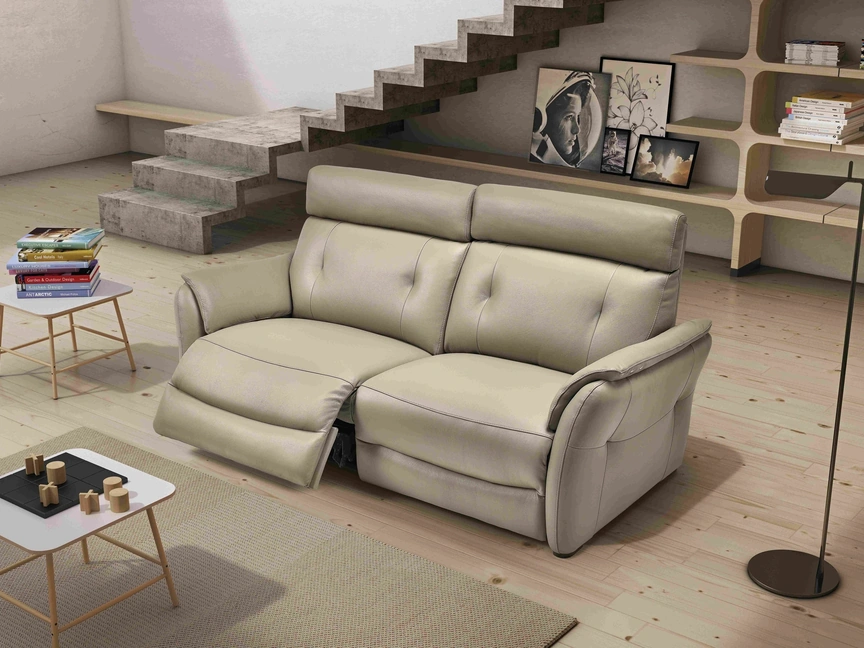 Divano Relax lineare in pelle Plutone di Afosofà