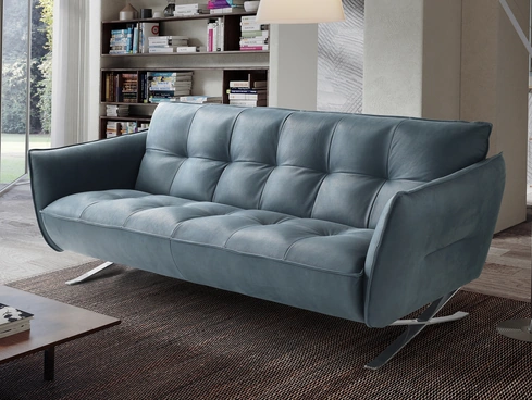 Divano di design in pelle imbottito e trapuntato Seville di Afosofà