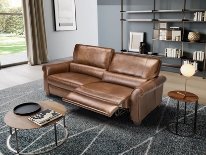Divano Relax lineare in pelle Venere di Afosofà
