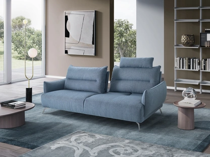 Divano lineare in tessuto imbottito con schienale scorrevole che rende più ampia e comoda la seduta Brighton di Afosofà