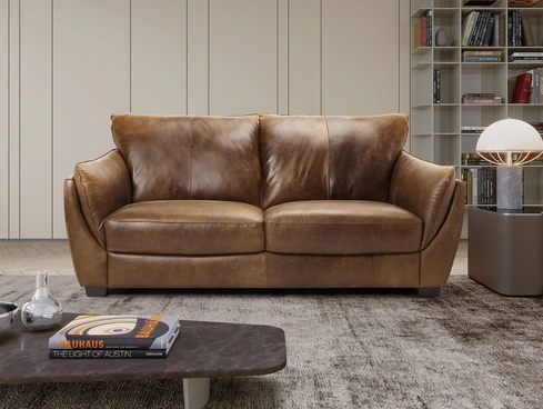 Divano lineare in pelle Chianti di Afosofà