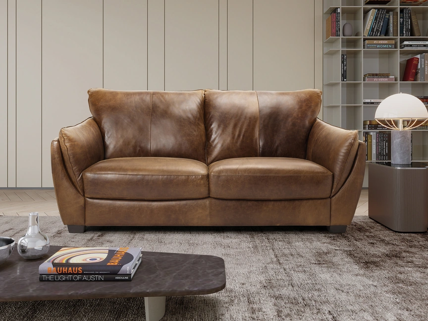 Divano lineare in pelle Chianti di Afosofà