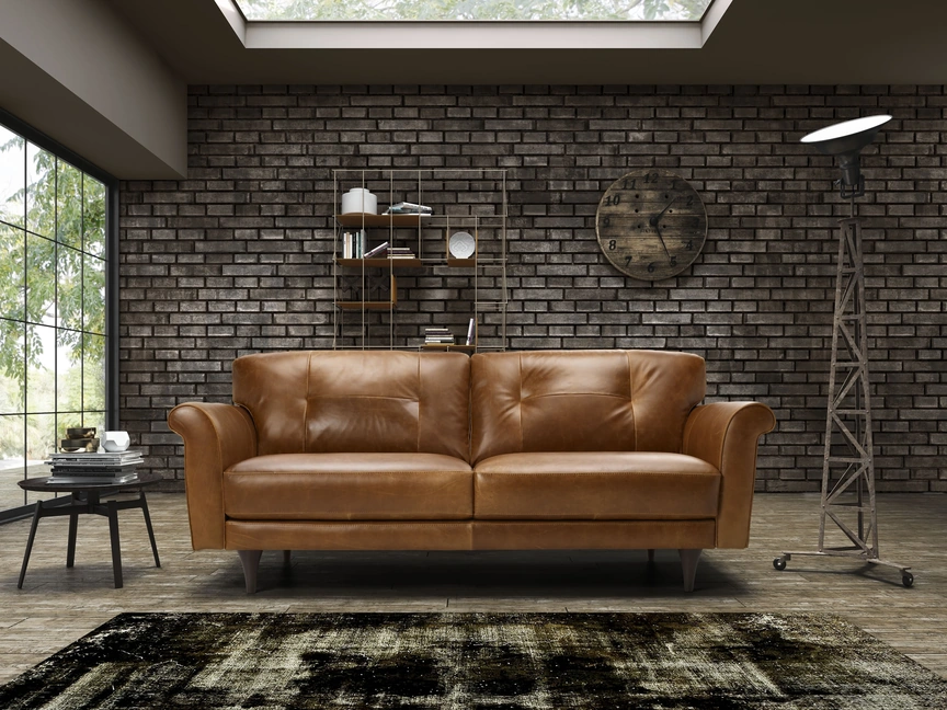 Divano lineare in pelle Chelsea di Afosofà