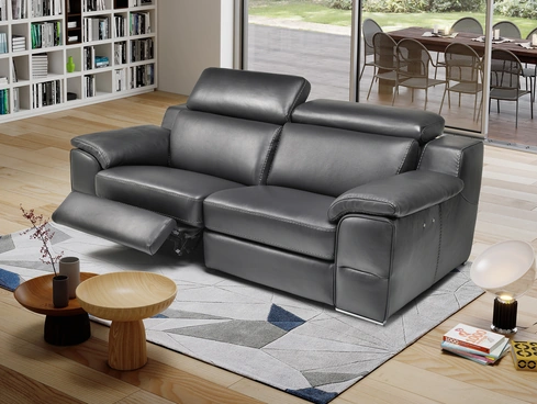 Divano lineare Relax in pelle D'Annunzio di Afosofà