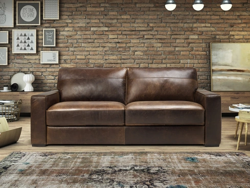 Divano lineare in pelle Dover di Afosofà