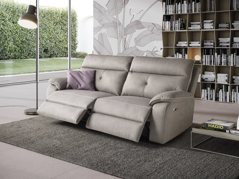 Divano relax lineare in pelle Lugano di Afosofà