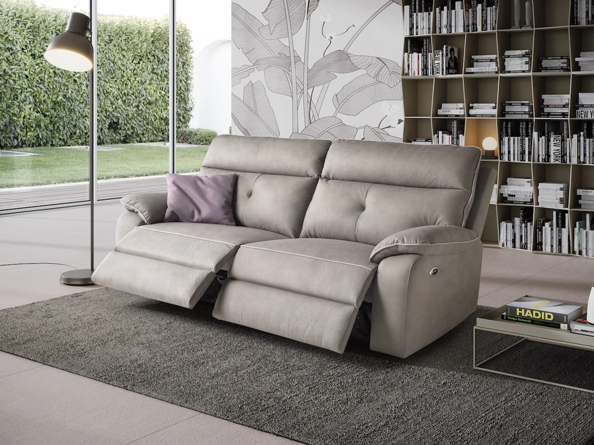 Divano relax lineare in pelle Lugano di Afosofà