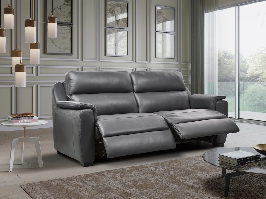 Divano relax lineare in pelle Parma di Afosofà