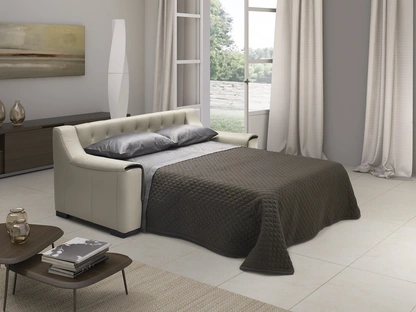 Divano Letto in pelle trapuntato Perugino di Afosofà