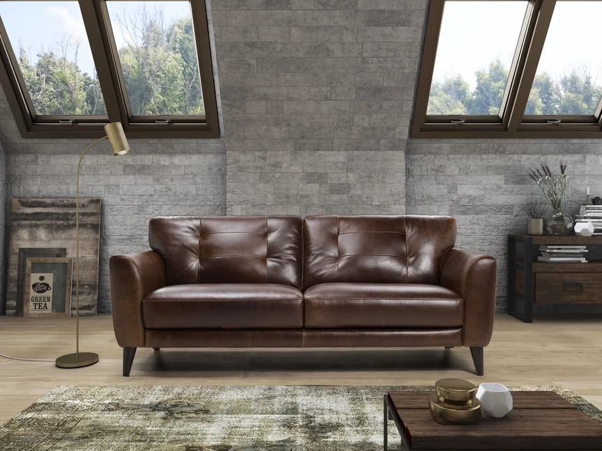 Divano lineare in pelle Soho di Afosofà