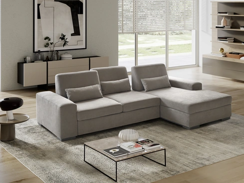 Divano lLetto in tessuto con penisola Tessa di Afosofà