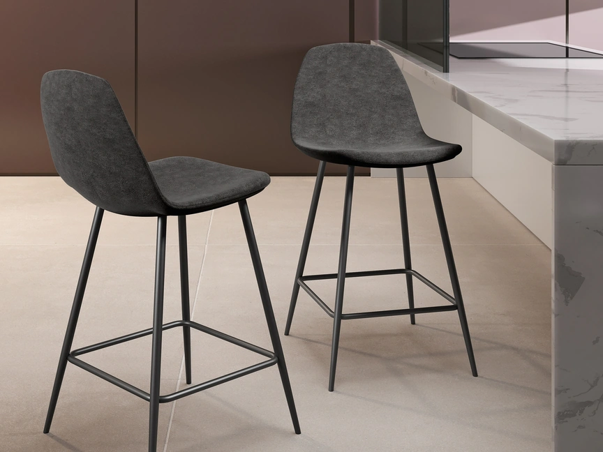 Sgabello Brigitte in ecopelle di Stones