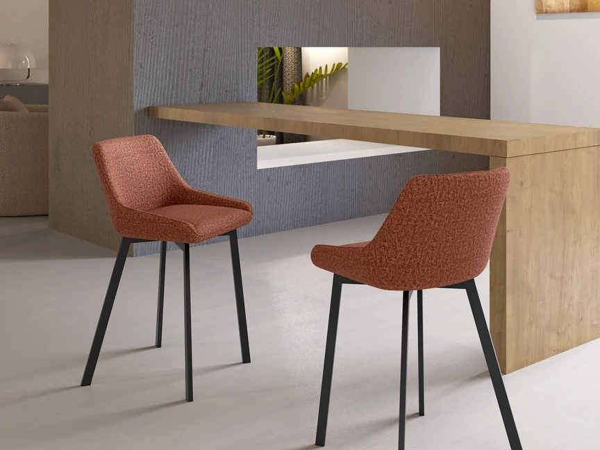 Sgabello Fox in tessuto imbottito di Stones