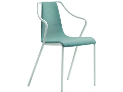 Sedia in tessuto con struttura in metallo con braccioli Ola P M TS di Midj