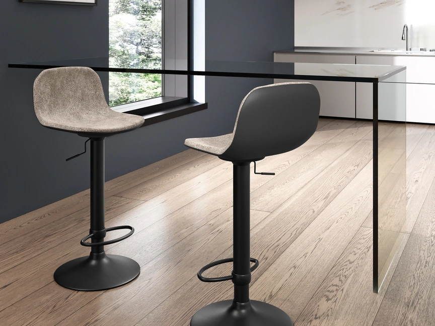 Sgabello Teo in microfibra imbottita di Stones