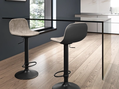 Sgabello Teo in microfibra imbottita di Stones