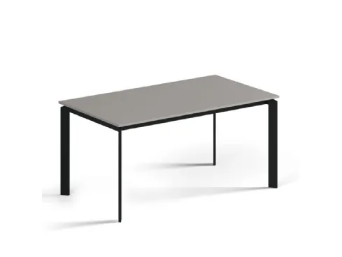 Tavolo allungabile con piano in laminato e struttura in metallo brunito Daniel di Orme