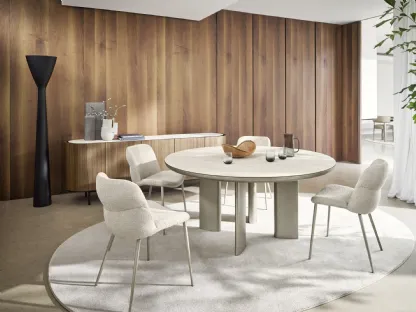 Tavolo Sandy rotondo con piano in legno di Calligaris