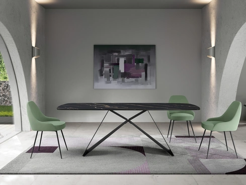 Tavolo rettangolare con angoli stondati Thanos di Stones