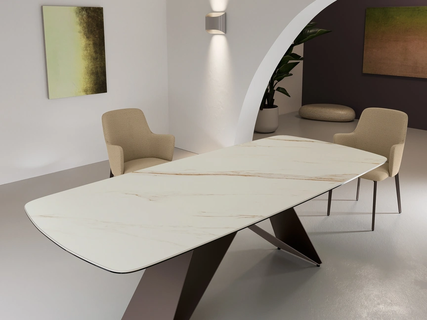 Tavolo rettangolare con angoli stondati Thanos di Stones