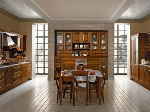 Cucina ampia e spaziosa in legno di tiglio Atena 04 di Ciao Cucine