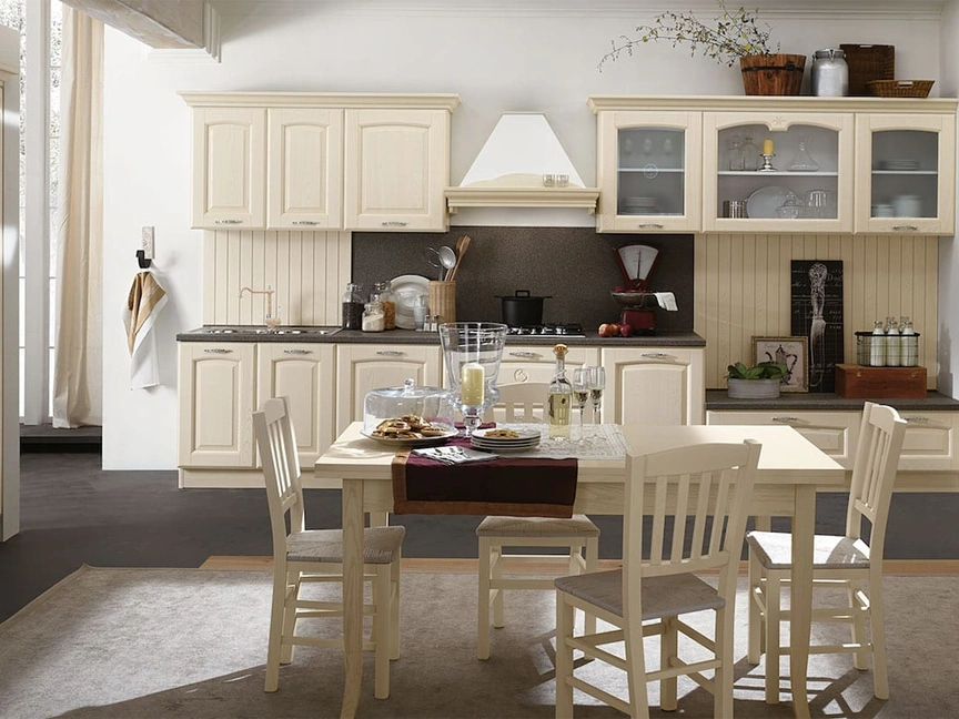 Cucina Classica ad angolo Olimpia finitura beige di Mobilturi