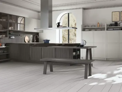Cucina Classica Tosca v2 in Frassino laccato Grigio Pernice di Stosa