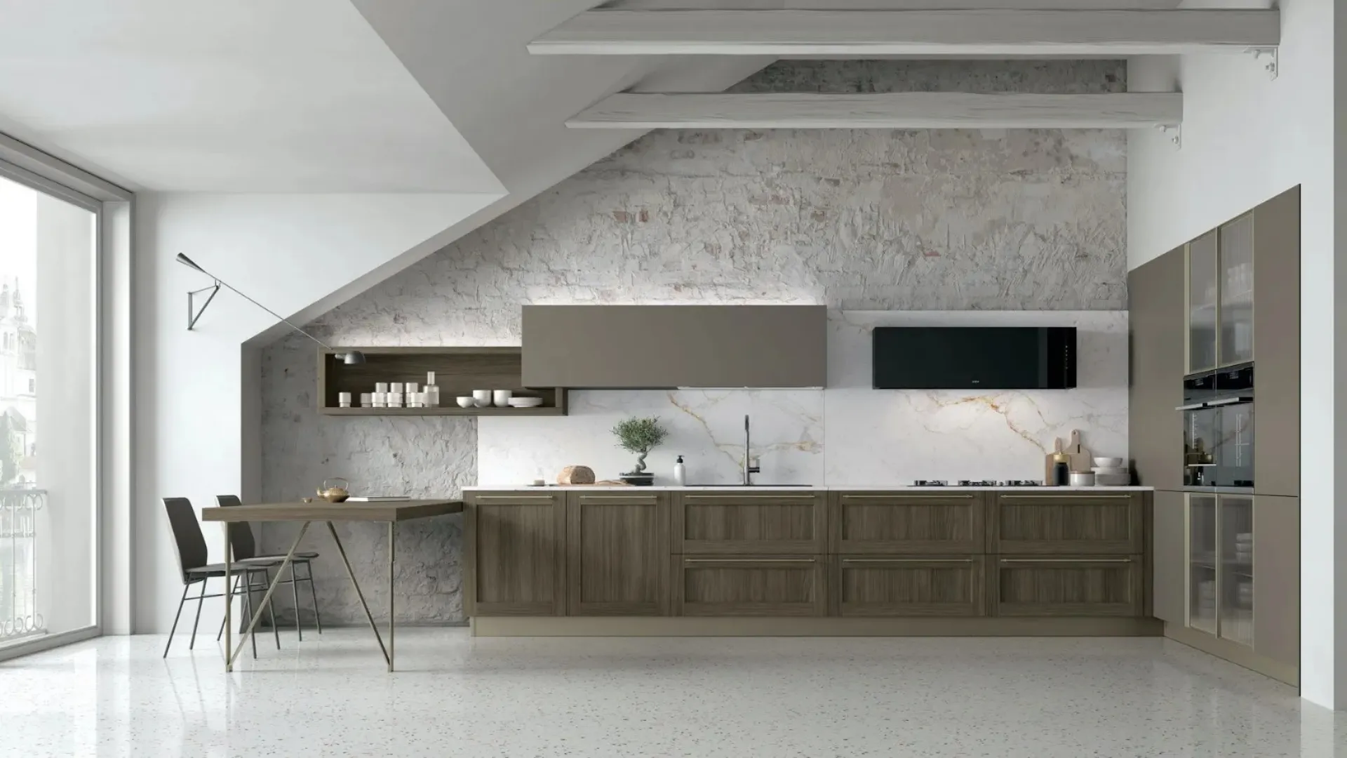 Cucina Moderna ad angolo con penisola City v02 di Stosa