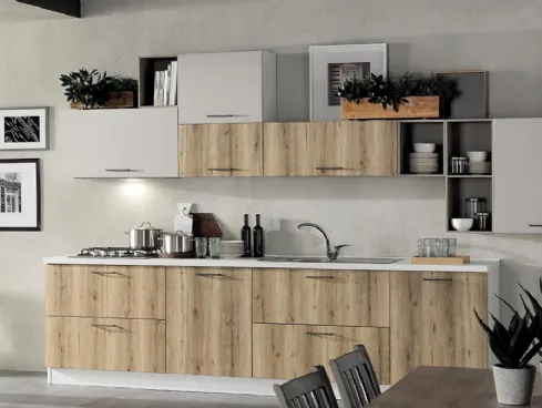 Cucina Moderna Cloe 08 Rovere Miele e Sabbia Opaco di Net Cucine