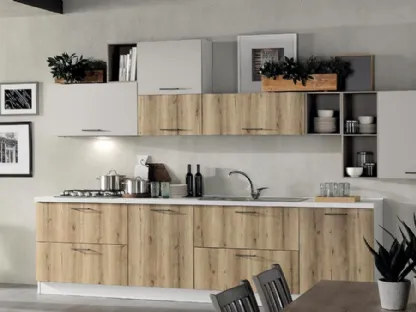 Cucina Moderna Cloe 08 Rovere Miele e Sabbia Opaco di Net Cucine