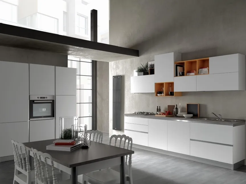 Cucina Moderna Delizia 03 Bianco Opaco di Net Cucine