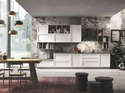 Cucina Moderna lineare in legno Elsa Camelia di Net Cucine