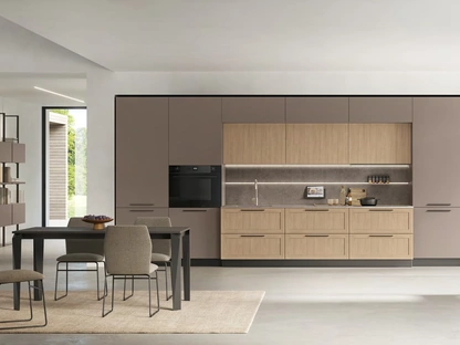 Cucina Moderna Infinity Modern 04 in Pet e Rovere Termo-strutturato di Stosa