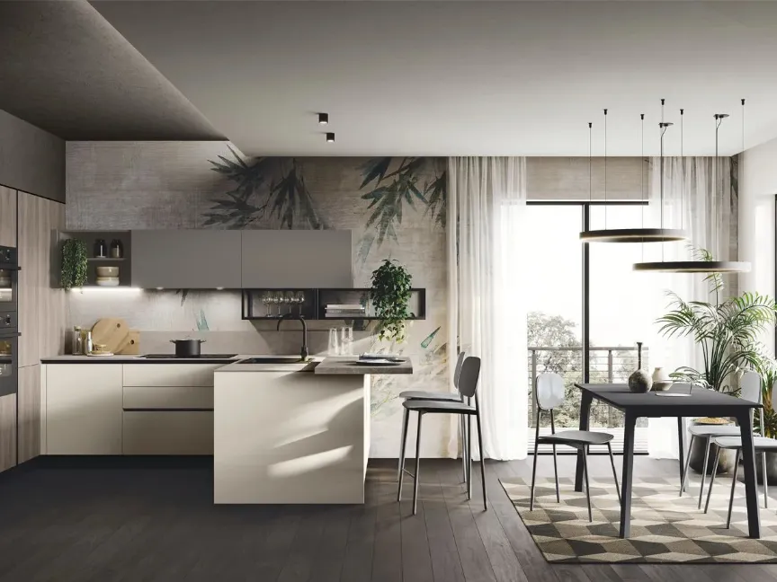Cucina Moderna con penisola Art-Kaya di Stosa